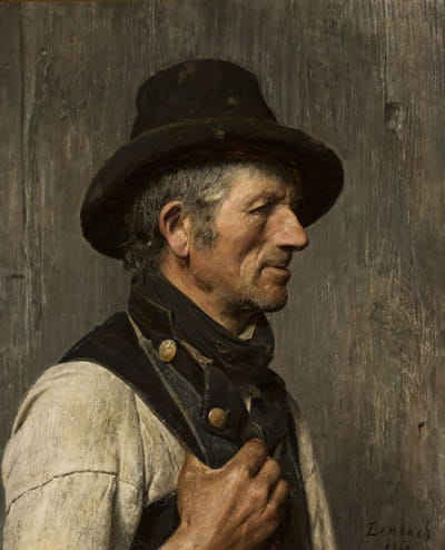 一个戴帽子的农民的肖像