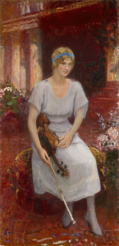 小提琴家塞西莉亚·汉森的肖像