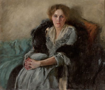 艺术家妻子莱塔·查伊科夫斯卡的肖像（约1875-1947年）