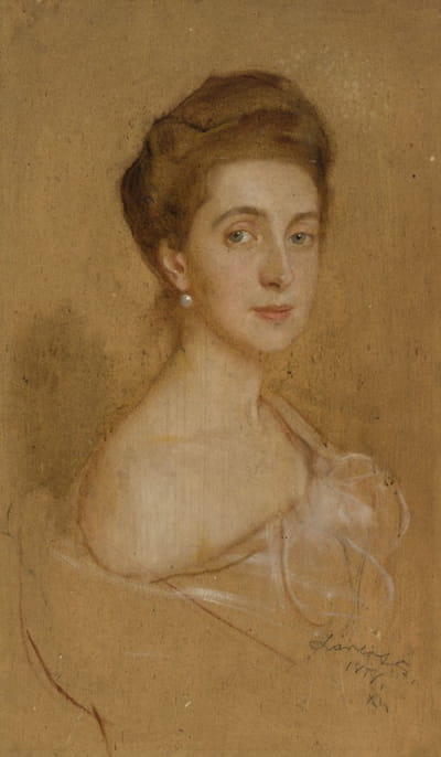 一位戴珍珠的女士的肖像