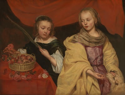 两个女孩扮演圣艾格尼丝和圣多萝西
