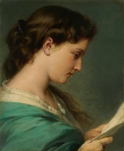 女人在读一封信