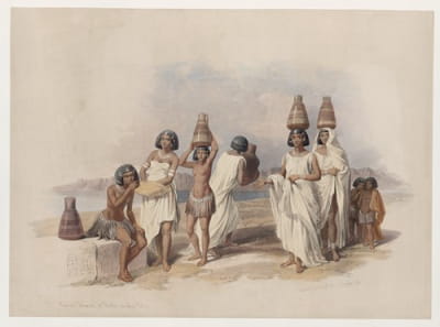 尼罗河上科尔蒂的努比亚妇女。