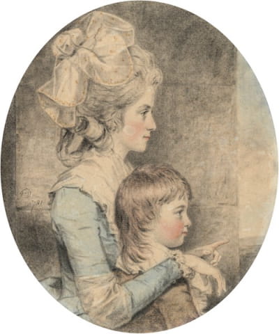 德哈尼·霍尔小姐（1759-1822）和她的侄子查尔斯·劳伦斯（1776-1853）的肖像