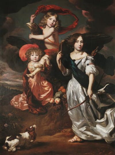 三个孩子的肖像，如谷神星、木卫三和戴安娜