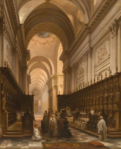 巴黎，第二帝国时期圣热纳维教堂（Panthéon）的唱诗班，
