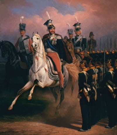 Józef Poniatowski王子在掷弹兵面前