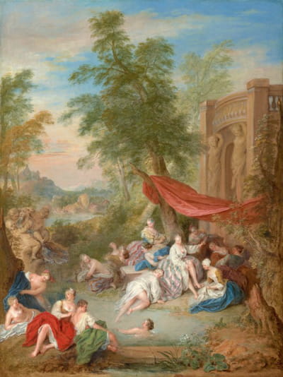Les Baigneus（风景中的女性沐浴者）