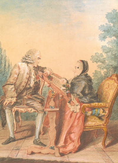 坐在刺绣架上的男人和女人（La Leçon de Tapisserie）