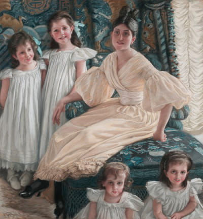 德扬维尔伯爵夫人和她的四个孩子