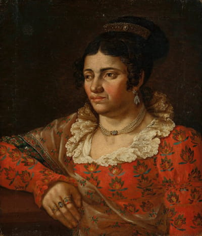 艺术家妻子阿米莉亚·卡罗琳娜·泰勒曼的肖像