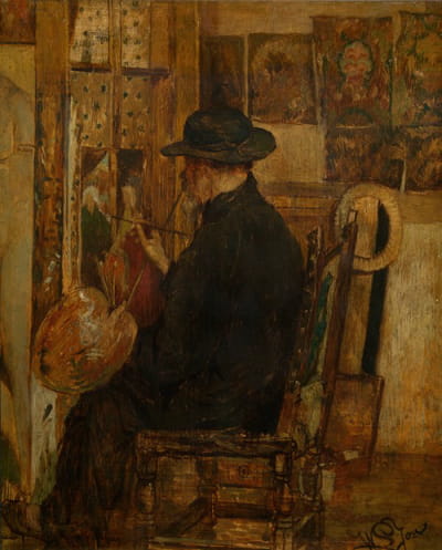 威廉·林尼格一世，画家的父亲在他的工作室