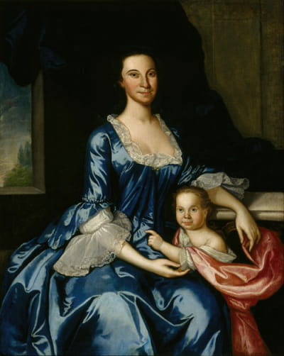 马修·蒂尔曼夫人（安娜·劳埃德，1724–1794）和女儿安娜·玛丽亚（1755–1843）的肖像