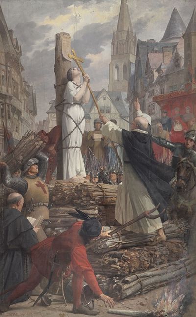 Jeanne d'Arc在火刑柱上
