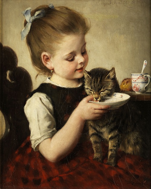 抱猫的少女
