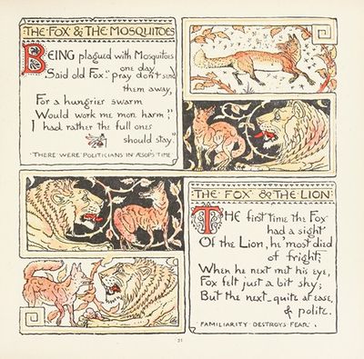 The Fox and the Mosquitoes, The Fox and the Lion
