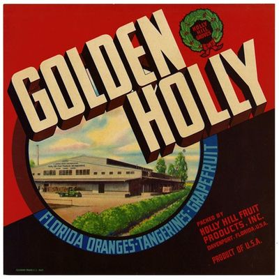 Golden Holly Citrus Label