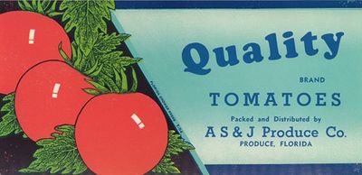 Quality Brand Tomatoes Label