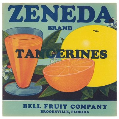 Zeneda Brand Tangerines Label