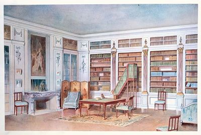Bibliothéque Louis XVI ( d’aprés un château des environs d’Alençon)….