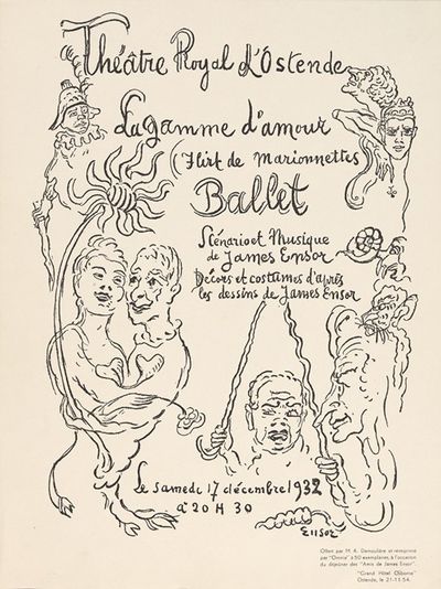 Programma van de opvoering van het ballet ‘La Gamme d’Amour’ - Schouwburg Oostende 17 december 1932