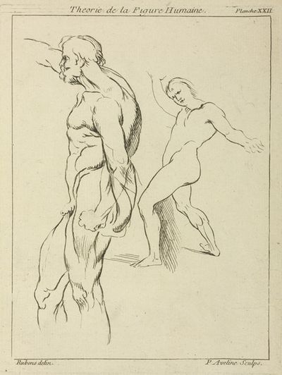 Two figures extending right arms
