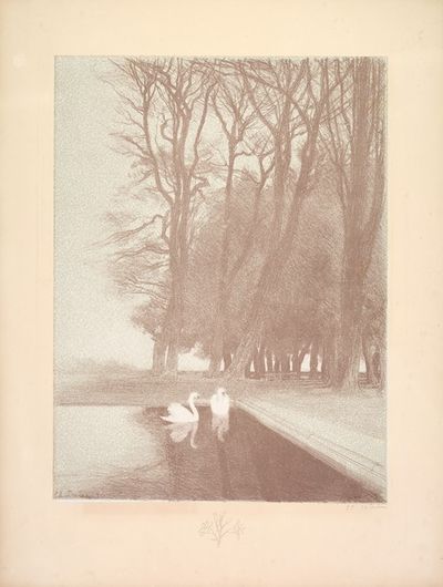 Suite de Paysages; Landscape, Plate 6, Remarque, Lilies