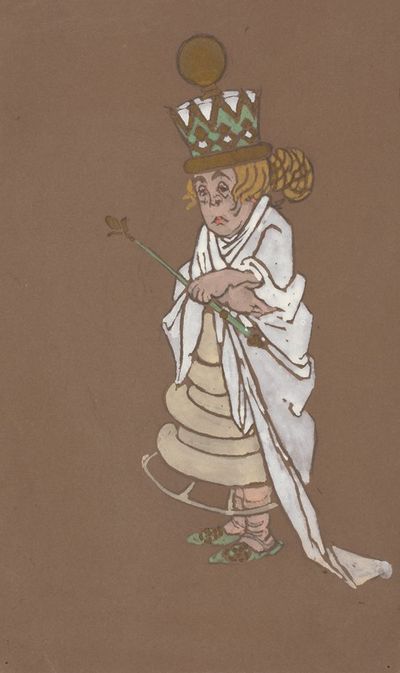 White Queen (costume design for Alice-in-Wonderland, 1915)