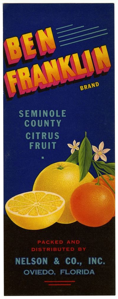 Ben Franklin Brand Citrus Label