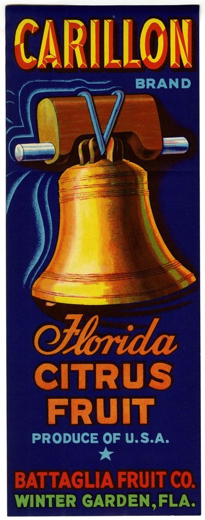 Carillon Brand Florida Citrus Fruit Label