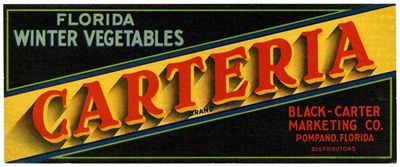 Carteria Brand Florida Winter Vegetables Label