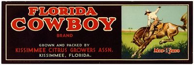 Florida Cowboy Brand Citrus Label