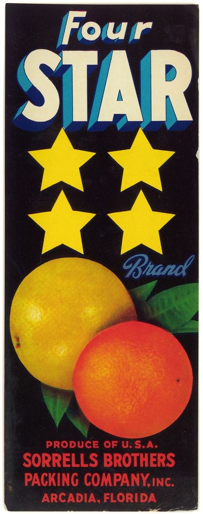 Four Star Brand Citrus Label