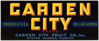 Garden City Brand Fruit Label
