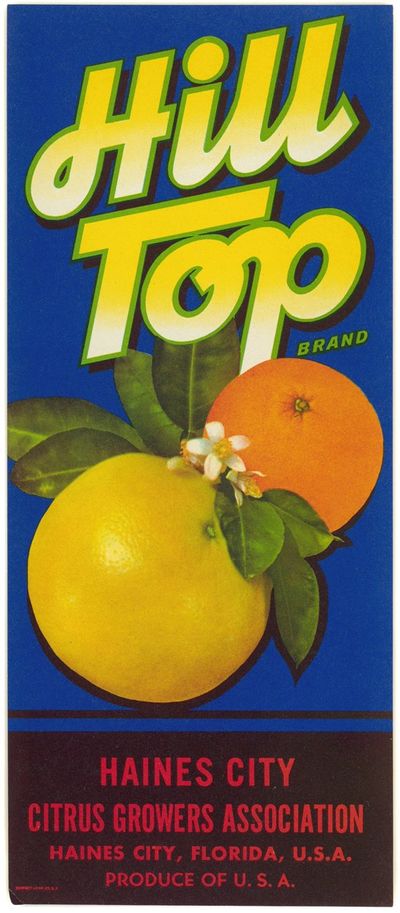 Hill Top Brand Citrus Label