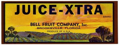 Juice-Xtra Brand Fruit Label