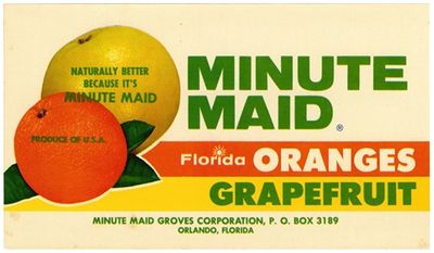 Minute Maid Florida Oranges and Grapefruit Label