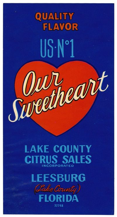 Our Sweetheart - Blue Label Citrus Label