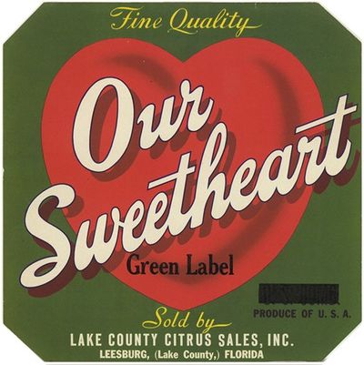 Our Sweetheart - Green Label Citrus Label