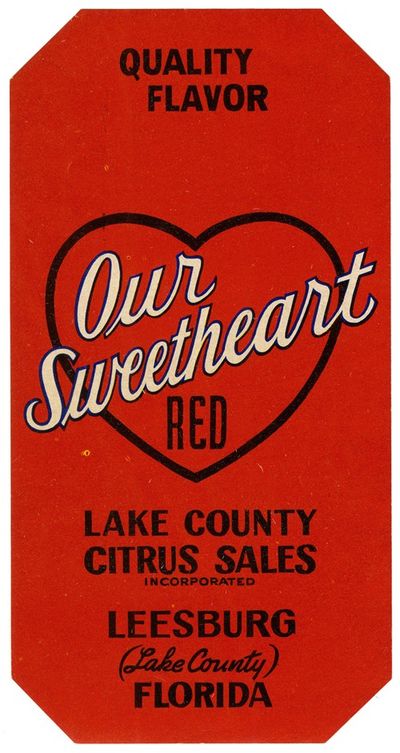 Our Sweetheart - Red Label Citrus Label