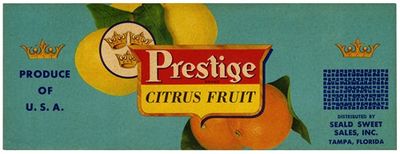 Prestige Brand Citrus Fruit Label