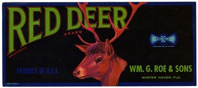 Red Deer Brand Produce Label