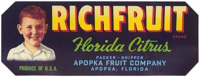 Richfruit Brand Florida Citrus Label