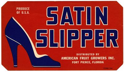 Satin Slipper Fruit Label