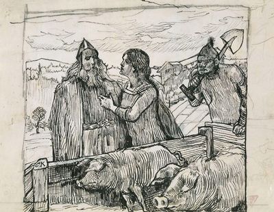 Illustrasjon til ‘Olav Tryggvasons Saga’ i Snorre Sturlason, Kongesagaer, Kristiania 1899