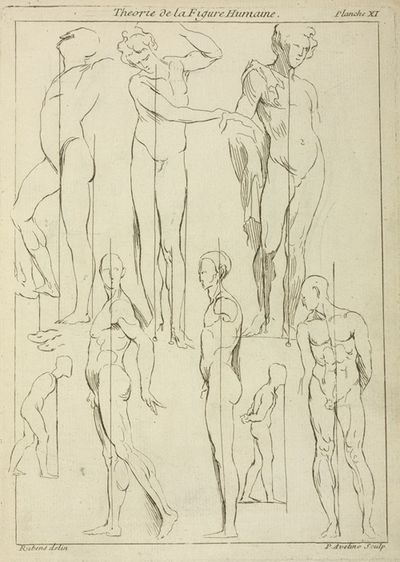 Studies of figures in upright positions