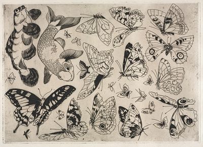 Dinner Service (Rousseau service); Butterflies and Fish (no. 16)