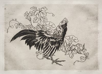 Dinner Service (Rousseau service); Rooster and morning glories (no. 25)