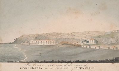 特内里费岛南侧坎德拉里亚镇的修道院和一部分