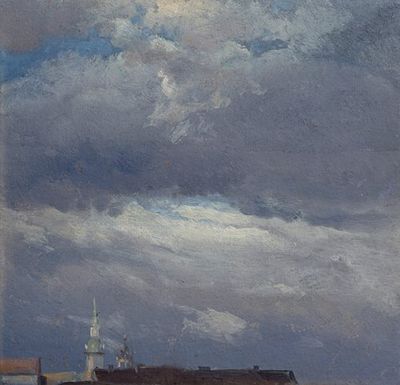 德累斯顿城堡塔上空的风暴云